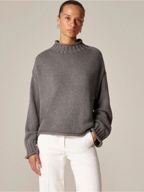 NWOT! J. CREW Women's 2025 Rollneck Sweater Heather Carbon Gray Size Extra Small